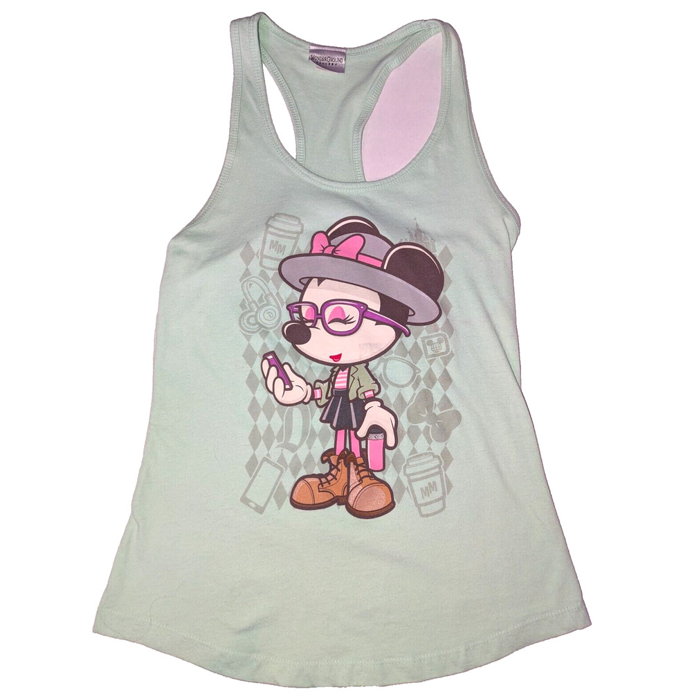 WonderGround Gallery HIPSTER MINNIE MOUSE Racerbank Tank Top Womens Medium